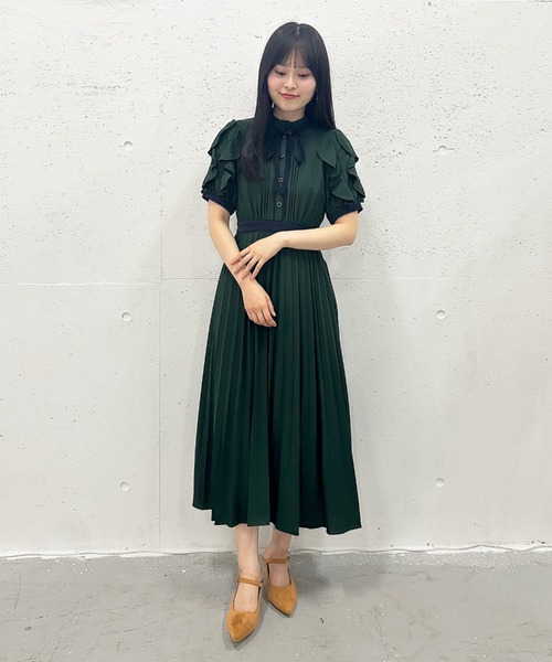 Cheek（チーク） 半袖ワンピース MEDIUM グリーン レディース