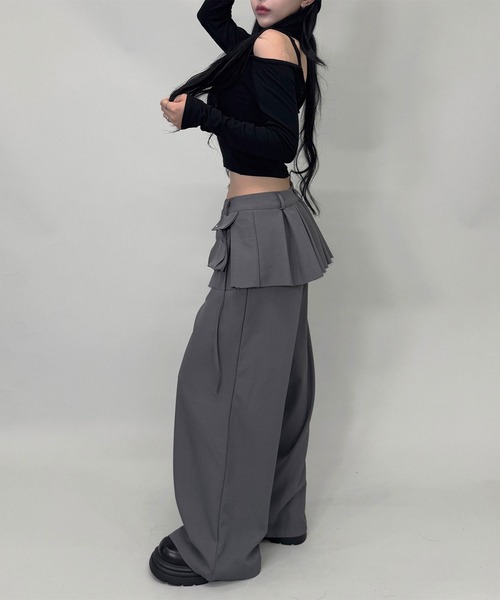 FOLLOWIN（フォロウィン） スラックス パンツ フラップ＆ストラップ