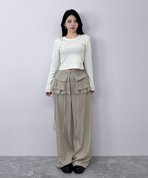 FOLLOWIN（フォロウィン） スラックス パンツ 「3color 」フラップ