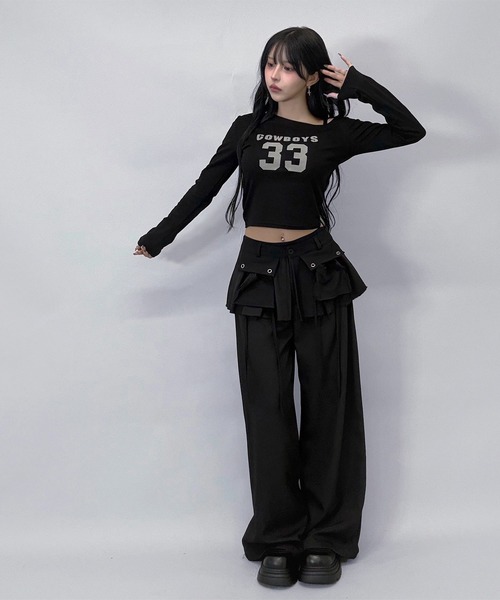 FOLLOWIN（フォロウィン） スラックス パンツ 「3color 」フラップ