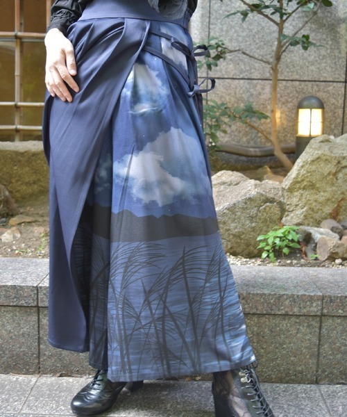 axes femme（アクシーズ ファム） パンツ 十五夜柄巻スカート風パンツ