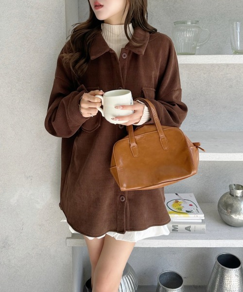 Ada. コート アウター コーデュロイ ダブルポケット シャツ ジャケット