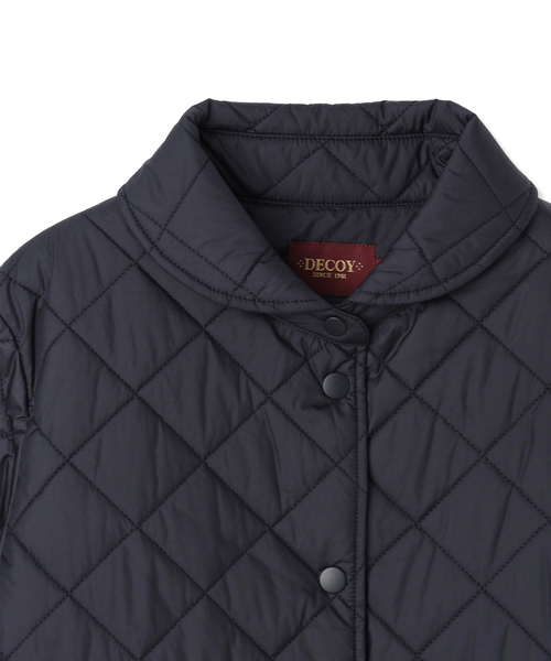 コート アウター 「チェック柄がちらりとのぞく」軽量キルトジャケット「撥水・手洗い可能」 レディース