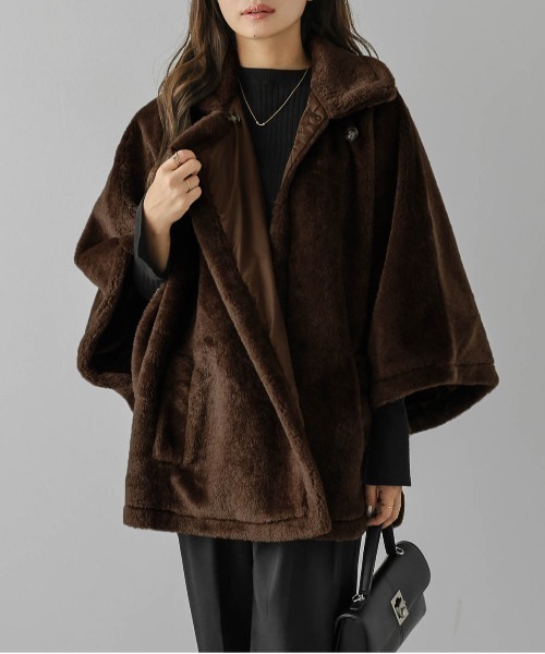 AMELY」 ポンチョコート フリー ブラウン レディース : ZOZOTOWN Yahoo