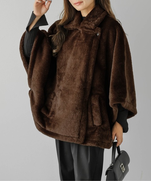 AMELY」 ポンチョコート フリー ブラウン レディース : ZOZOTOWN Yahoo