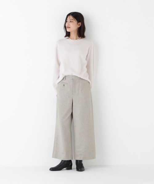 パンツ 「ウォッシャブル/3サイズ展開」ツィードツイルガウチョパンツ レディース_18