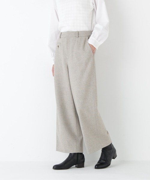 パンツ 「ウォッシャブル/3サイズ展開」ツィードツイルガウチョパンツ レディース_19
