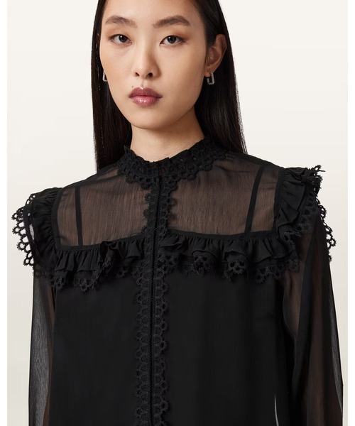 ブラウス シャツ CIARA SHEER LACE SHIRT | CIARA シアー レース シャツ レディースの画像