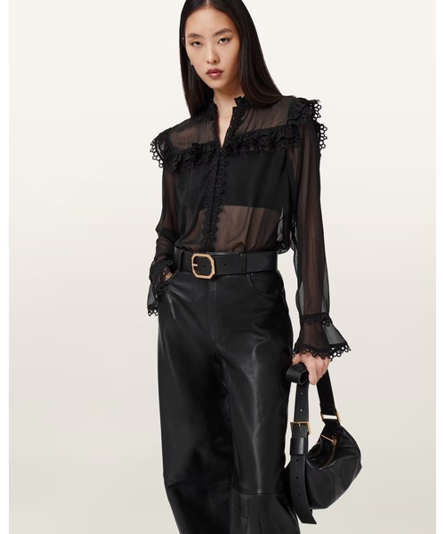 ブラウス シャツ CIARA SHEER LACE SHIRT | CIARA シアー レース シャツ レディースの画像