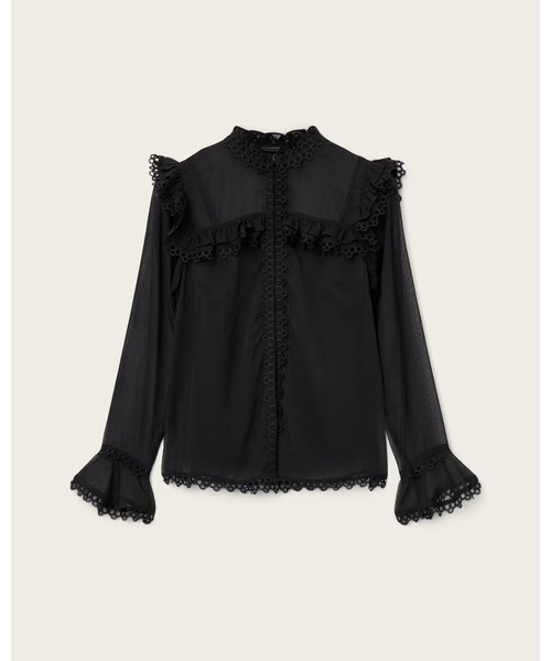 ブラウス シャツ CIARA SHEER LACE SHIRT | CIARA シアー レース シャツ レディースの画像