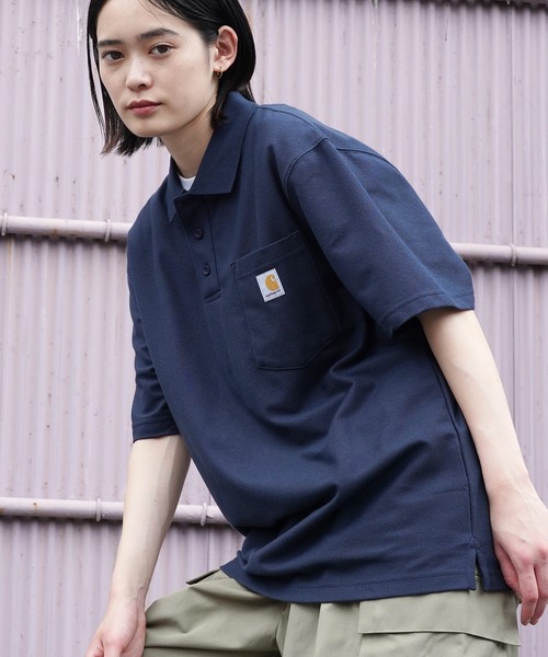Carhartt（カーハート） 半袖ポロシャツ LARGE ネイビー メンズ