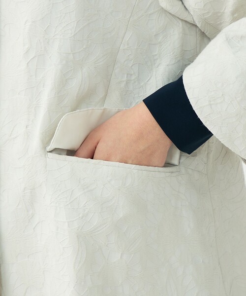 Ballsey（ボールジィ） ノーカラーコート コート ボタニカルジャカード