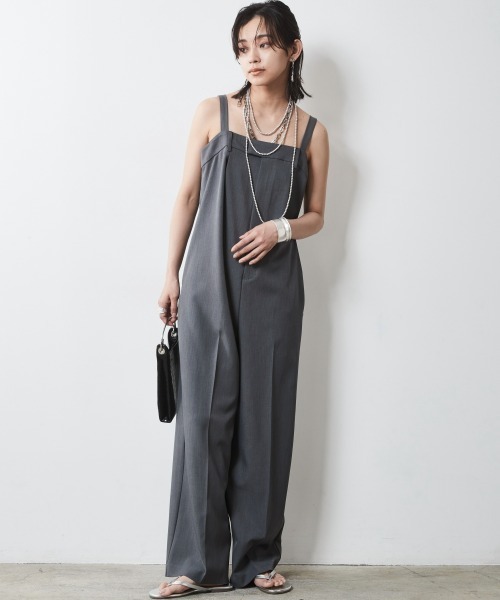 「CHIC STYLE」 オーバーオール 4L ブラック レディース_画像2