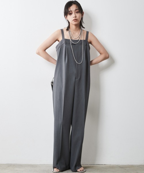 「CHIC STYLE」 オーバーオール 4L ブラック レディース_画像3