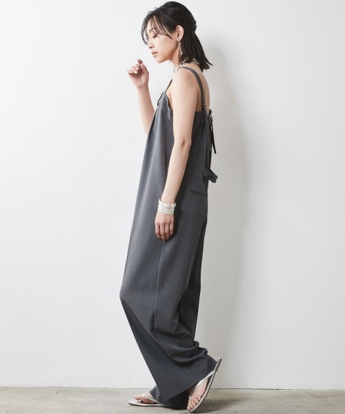 「CHIC STYLE」 オーバーオール 4L ブラック レディース_画像4