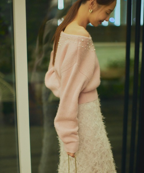 「SNIDEL」 長袖ニット FREE ネイビー レディース_画像3