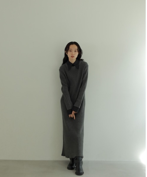 「CASA FLINE」 ニットワンピース FREE グレー レディース_画像4