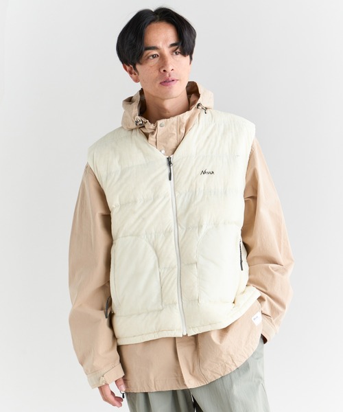 NANGA ベージュ ダウンベスト【美品】 NANGA（ナンガ） ダウンベスト ベスト SHEER DOWN VEST/シアーダウン