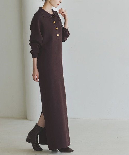 NOBLE（ノーブル） ワンピース 「追加」ポロシャツニットワンピース 2