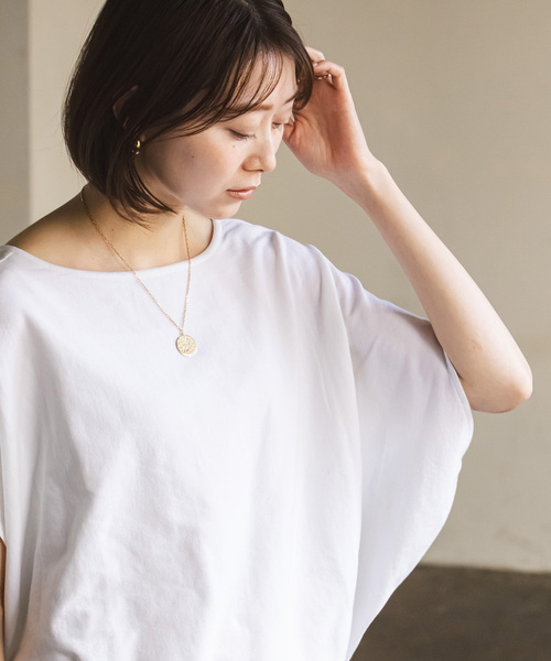 「NOBLE」 半袖カットソー FREE ネイビー レディース_画像6