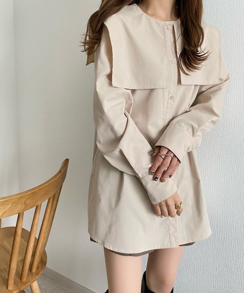 「callautia」 長袖ワンピース X-LARGE キャメル レディース_画像2