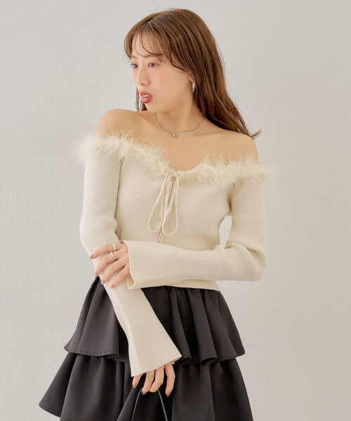 「Chico」 長袖ニット FREE アイボリー レディース_画像2