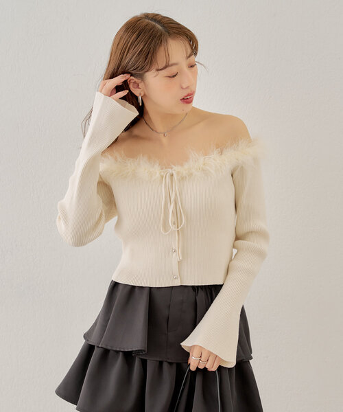 「Chico」 長袖ニット FREE アイボリー レディース_画像3