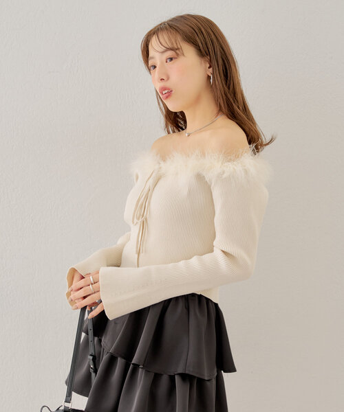 「Chico」 長袖ニット FREE アイボリー レディース_画像4