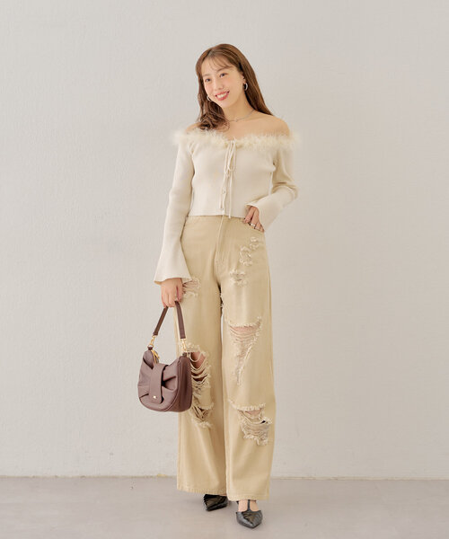 「Chico」 長袖ニット FREE アイボリー レディース_画像9