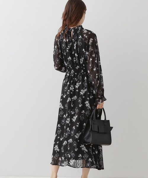 「couture brooch」 長袖ワンピース 36 ブラック レディース_画像6