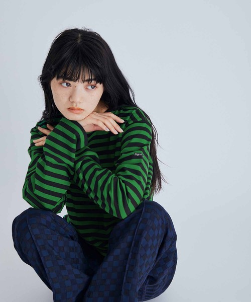 agnes b.（アニエスベー） 長袖Tシャツ L ネイビー メンズ : ZOZOTOWN