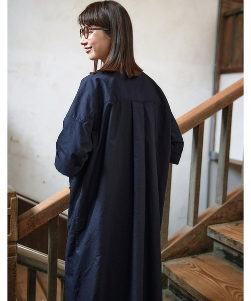 「Sunny clouds」 半袖ワンピース MEDIUM ネイビー レディース_画像4