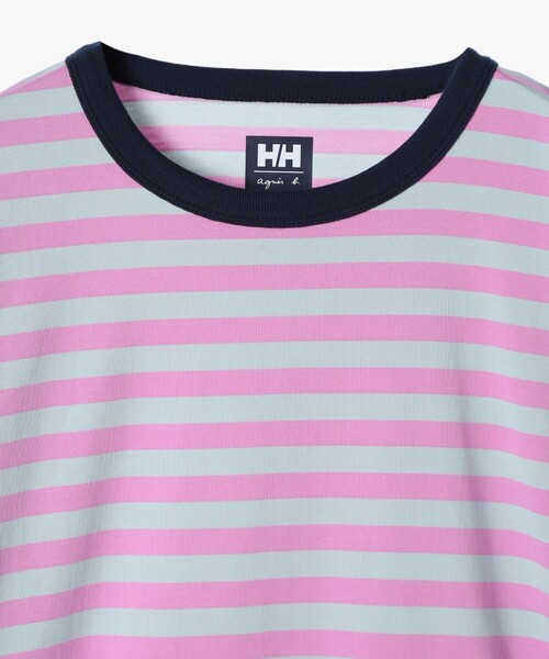 アニエスベー agnes b. Tシャツ カットソー L ピンク 白 agnes b.｜アニエスベーのTシャツ/カットソー（ピンク/桃色系）通販