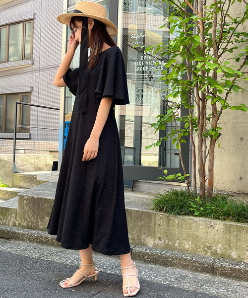 「a.v.v」 半袖ワンピース 36 ブラック レディース_画像6