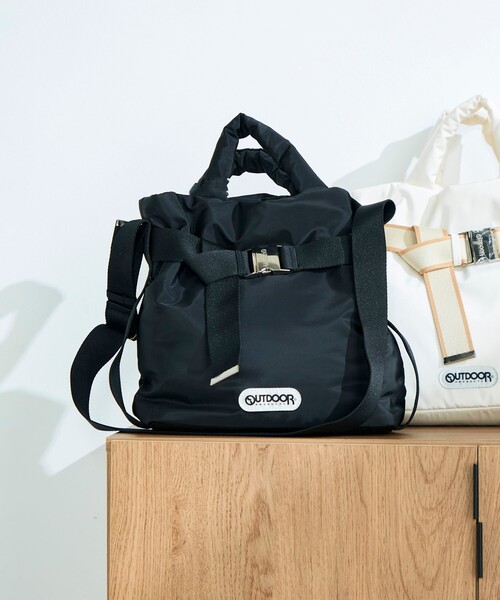 Outdoor Products アウトドアプロダクツ 2WAYバッグ  ベルトデザイン ナイロン    ブラック レディース / 240001181283 OUTDOOR PRODUCTS（アウトドアプロダクツ） トートバッグ 「OUTDOOR