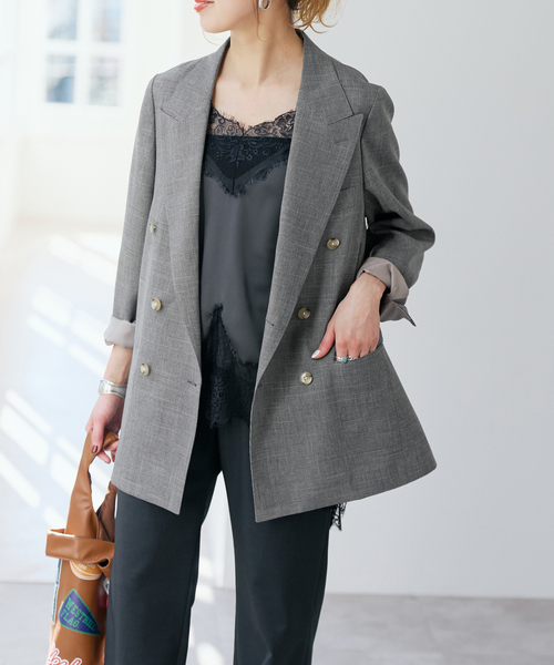 Spick & Span ウール先染めダブルジャケット Spick & Span（スピックアンドスパン）の「ウール先染めダブル
