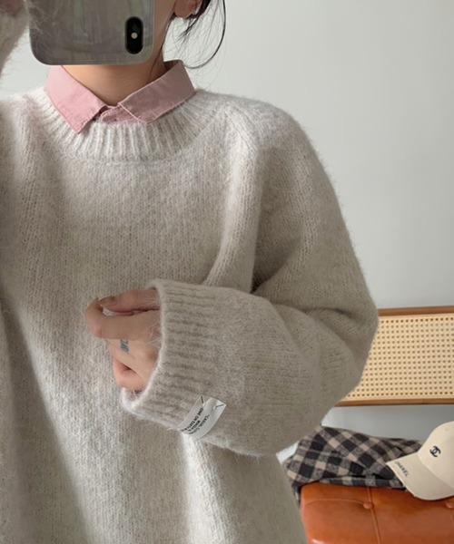 「emi+」 長袖ニット FREE チャコールグレー レディース_画像3