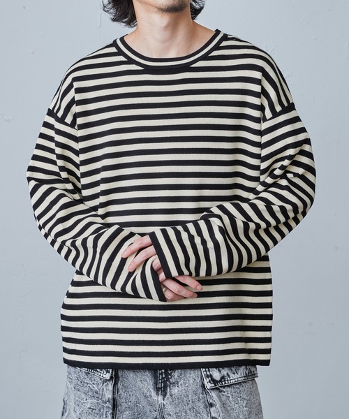 「Lui's」 長袖ニット M パープル メンズの画像