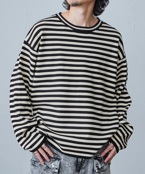 「Lui's」 長袖ニット M パープル メンズの画像