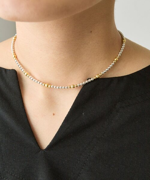 ネックレス 「スターリングシルバー使用」縞々ナバホパール3×35ネックレス レディースの画像