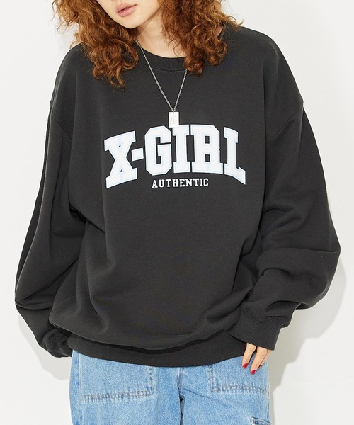 X-girl（エックスガール） スウェットカットソー S チャコール