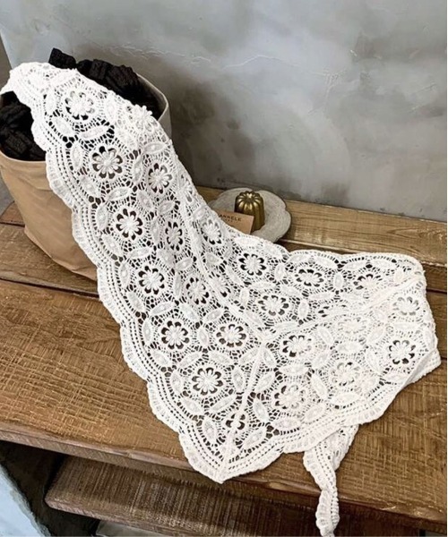スカーフ バンダナ 「 ammy. / エイミードット 」 クロシェ編み レース