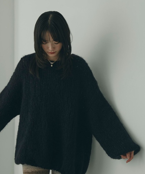 「mici」 長袖ニット ONE SIZE ブラック レディース_画像4