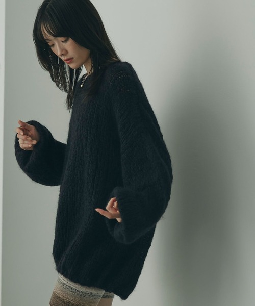 「mici」 長袖ニット ONE SIZE ブラック レディース_画像5