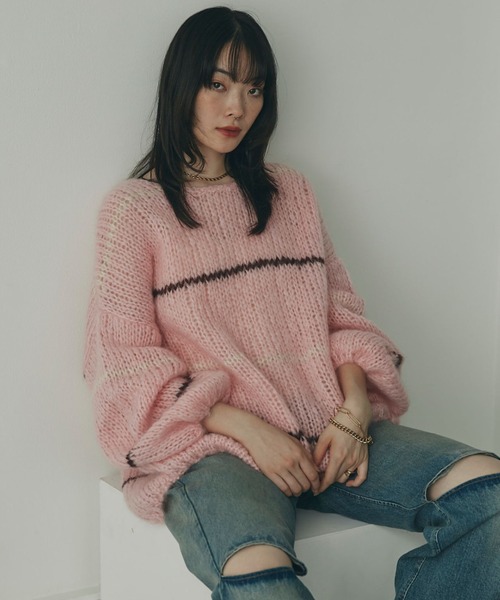 「mici」 長袖ニット ONE SIZE ブラック レディース_画像7