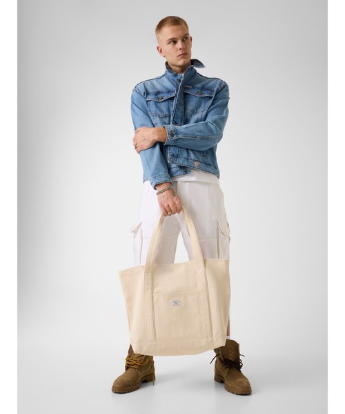 トートバッグ GUESS JEANS Big Tote Canvas Bag キャンバスバッグ