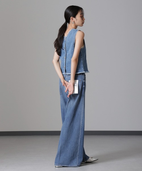 「Healthy denim」 デニムパンツ 23 ダークブルー レディース_画像7