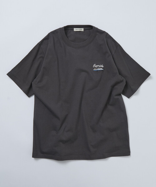 ロゴ刺繍 クルーネック Tシャツ ブラック FREAK'S STORE（フリークスストア） tシャツ 限定展開 リラックス
