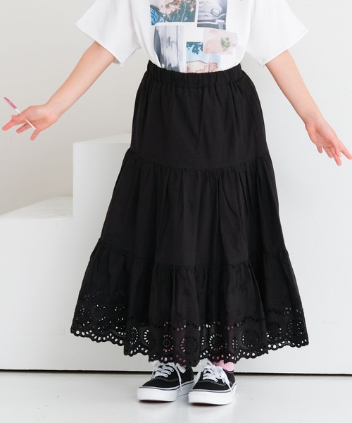 LEPSIM（レプシィム） スカート 「KIDS」裾レースティアードスカート