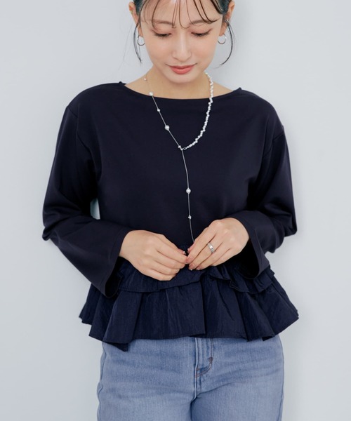 COHINA（コヒナ） tシャツ 2wayフリルペプラムトップス 「低身長・小柄